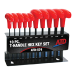 ATD Tools 574 - 10 Pc. T-Handle SAE Hex Key Set