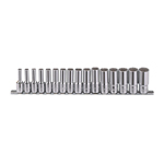 Genius Tools TW-316MD - 16-PC 12-Point Deep Metric Hand Socket Set - 3/8