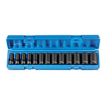 Grey Pneumatic 1203MSD - 13-PC 3/8'' Dr Metric Semi–Deep Socket Set - 12-Point