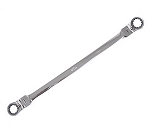 K Tool International 43518 - Ratcheting, Double Box End, Flexible Wrench, 16mm x 18mm, Extra Long, Reversible