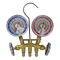 Mastercool 56103 - 2-Way Brass Manifold Gauge for R404A, R407C, R507A & R134a 