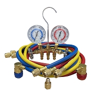 Mastercool 66773 - Dual R-12/R-134A Brass Manifold Gauge Set 