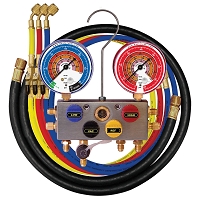 Mastercool 95561 - R454B, R410A & R32 4-Way Aluminum Manifold Gauge Set with 60