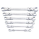 GearWrench 89101D - 6 Piece Ratcheting Flex Flare Nut Wrench Set - Metric
