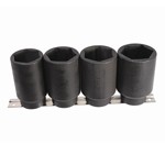 K Tool International 33204 - 4 Piece 6 Point Fractional Deep Impact Socket Set