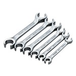 SK Hand Tool 378 - 6 Piece SuperKrome Metric 15 Degree Offset Flare Nut Wrench Set 