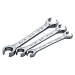 SK Hand Tool 383 - 3 Piece SuperKrome SAE Flare Nut Wrench Set 
