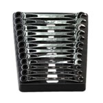 SK Hand Tool 80019 - 12 Piece X-Frame Ratcheting Wrench Set, 8mm to 19mm