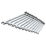 SK Hand Tool 86040 - 12 Piece SuperKrome Metric Long Pattern Combination Wrench Set 