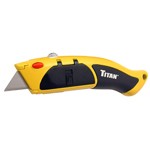 Titan Tools  11026 - Auto-Loading Retractable Utility Knife, Heavy Duty Die Cast Body, TPR Comfort Grip, Yellow
