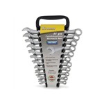 Titan Tools  17328 - Combination Wrench Set, 11 Piece, 8mm to 19mm, Raised Panel, in Storage Rack