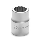 Wilmar W34822 - Chrome Socket, 3/4 Drive, 22mm, 12 Point, Shallow