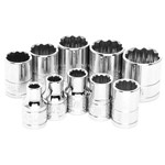Wilmar W38500 - 10 Pc 3/8'' Dr 12pt SAE Socket Se