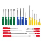 Wilmar W80022 - Screwdriver Set, 22 Piece, with Slotted, Phillips, Torx, Nut Drivers and Tack Puller, in Tray